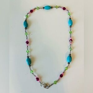 Turquoise and Swarovski crystal necklace
